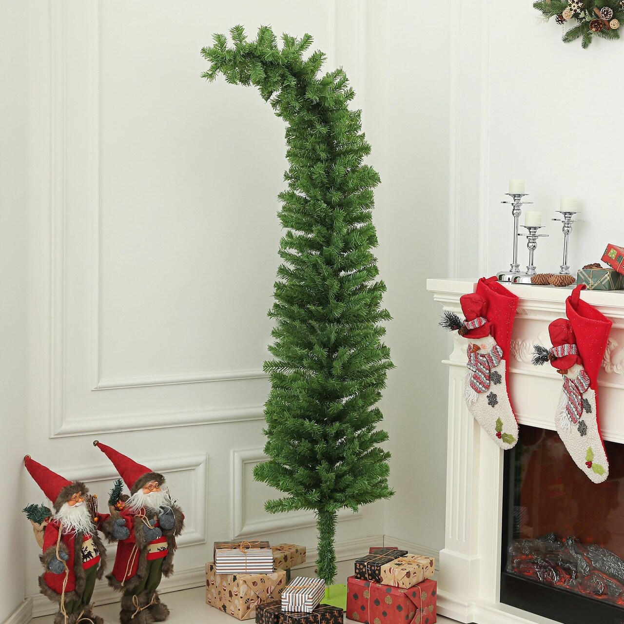 Edge Collections - 6' - Green - Whimsical Slim Christmas Tree for Holiday Decor - 1 Piece
